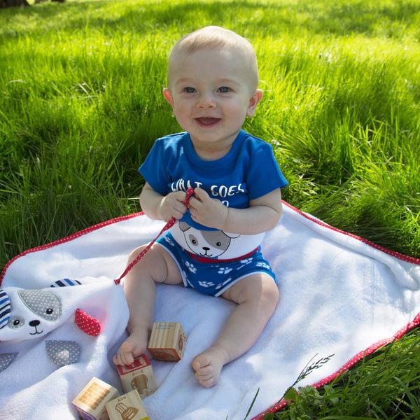 Pavilion Gift Company Blue Puppy 6-12 Months Shw-onesie