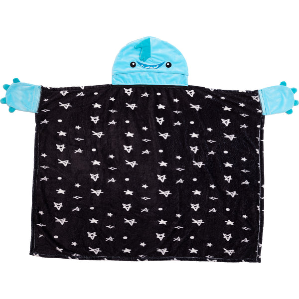Pavilion Gift Company Blue Snack Monster 30" X 40" Coral Fleece Hooded Blanket