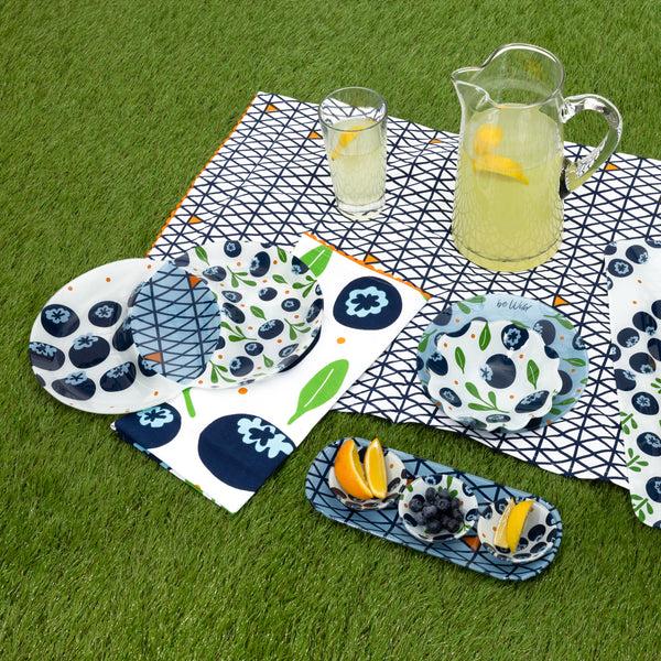 Pavilion Gift Company Blueberries 13.75" X 9" Three-Section Platter