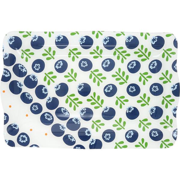 pavilion gift company Blueberries 16.75" x 11" Glass Serving Tray