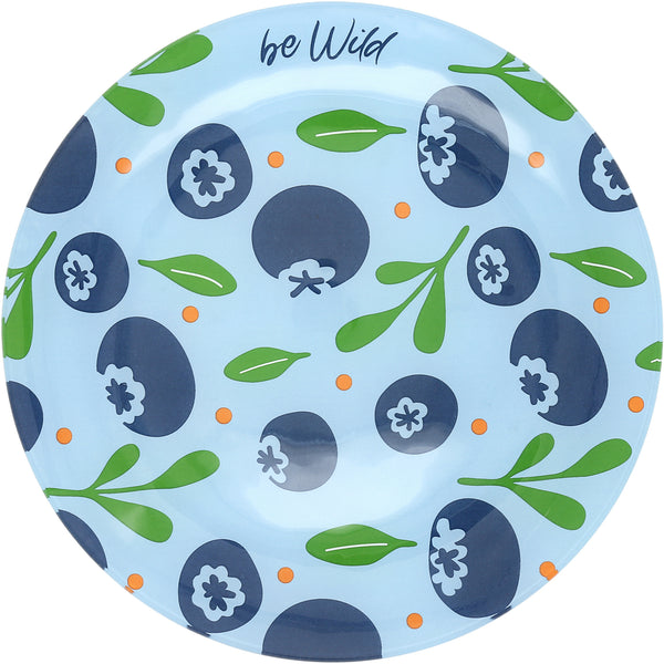 pavilion gift company Blueberries 8" Glass Appetizer Plate
