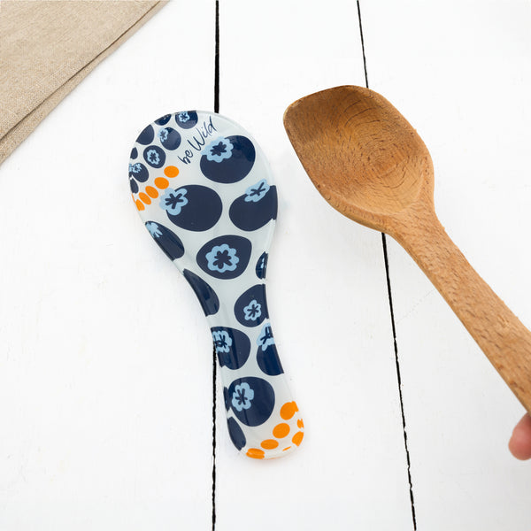 Pavilion Gift Company Blueberries 9.25" Glass Spoon Rest