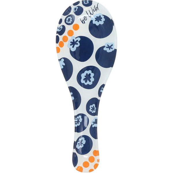 pavilion gift company Blueberries 9.25" Glass Spoon Rest
