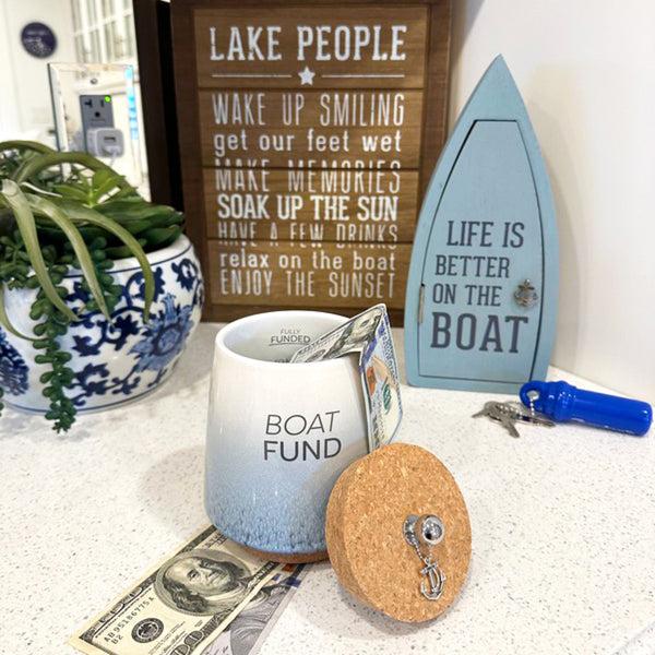 Pavilion Gift Company Boat 6.5" Ceramic Savings Bank