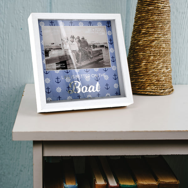 Pavilion Gift Company Boat 7.5" Shadow Box Frame (Holds 6" X 4" Photo)