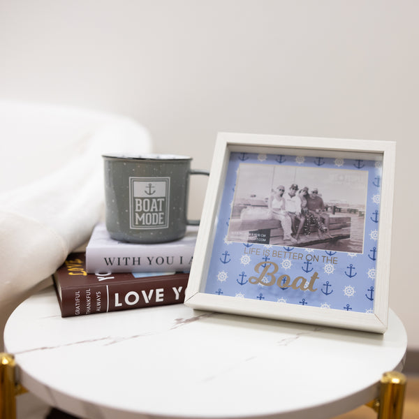 Pavilion Gift Company Boat 7.5" Shadow Box Frame (Holds 6" X 4" Photo)