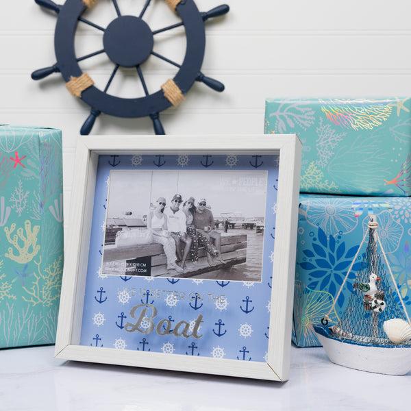 Pavilion Gift Company Boat 7.5" Shadow Box Frame (Holds 6" X 4" Photo)