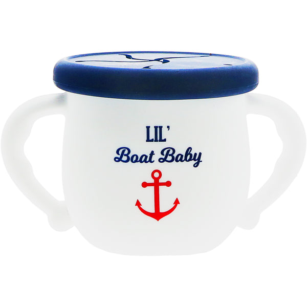 pavilion gift company Boat Baby 3.5" Silicone Snack Bowl with Lid
