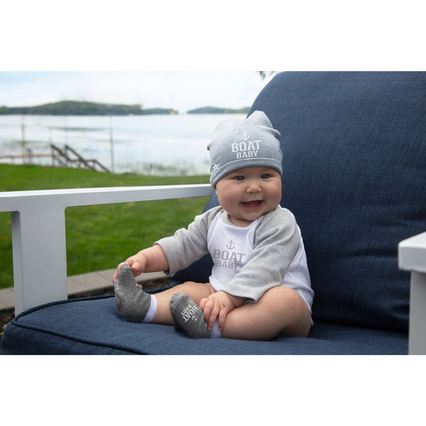 Pavilion Gift Company Boat Heathered Gray Beanie (1-4 Years)