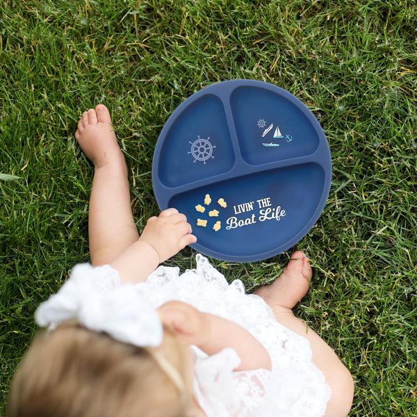 Pavilion Gift Company Boat Life 7.75" Divided Silicone Suction Plate