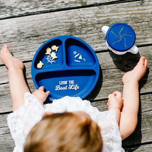 Pavilion Gift Company Boat Life 7.75" Divided Silicone Suction Plate