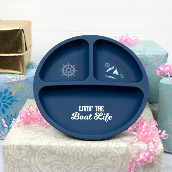 Pavilion Gift Company Boat Life 7.75" Divided Silicone Suction Plate