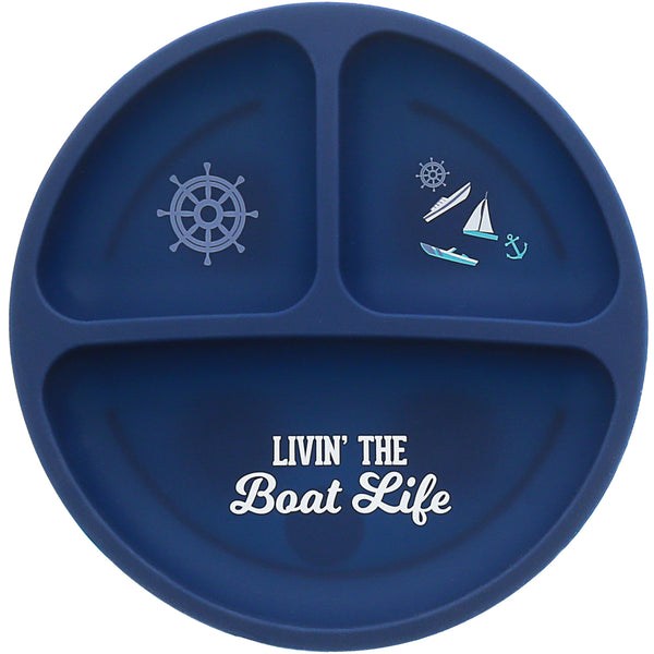 pavilion gift company Boat Life 7.75" Divided Silicone Suction Plate