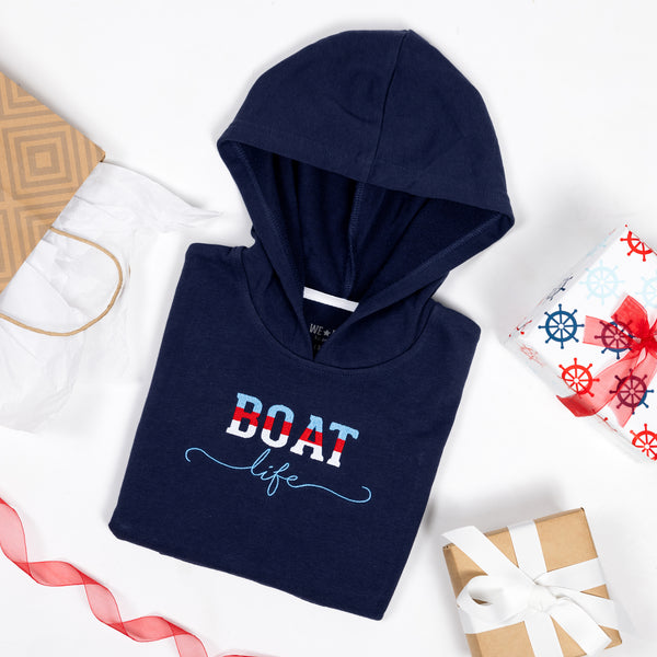 Pavilion Gift Company Boat Life Hooded French Terry Cover Up (1T-3T)