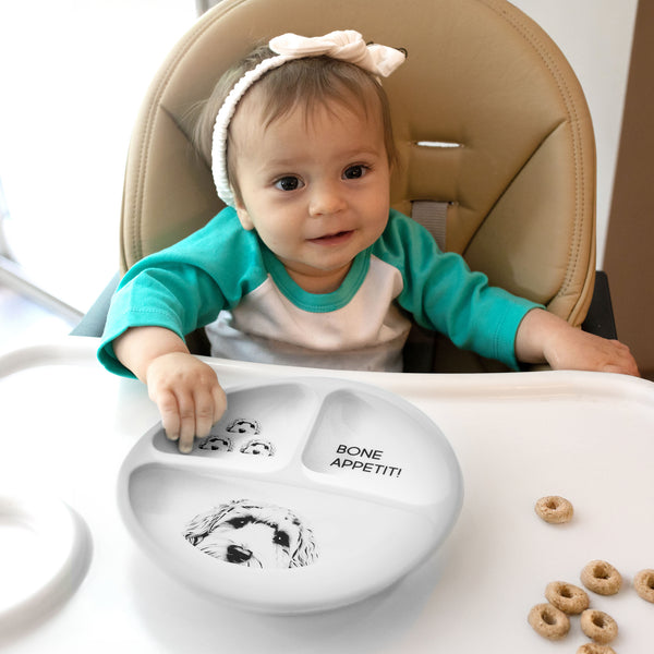 Pavilion Gift Company Bone Appetit Divided Silicone Suction Plate