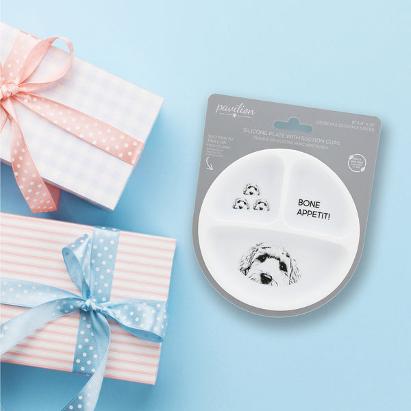 Pavilion Gift Company Bone Appetit Divided Silicone Suction Plate