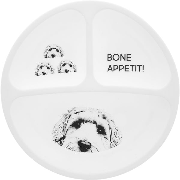 pavilion gift company Bone Appetit Divided Silicone Suction Plate