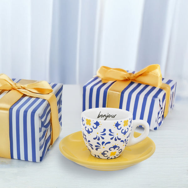 Pavilion Gift Company Bonjour 2.5 Oz Espresso Cup And Saucer