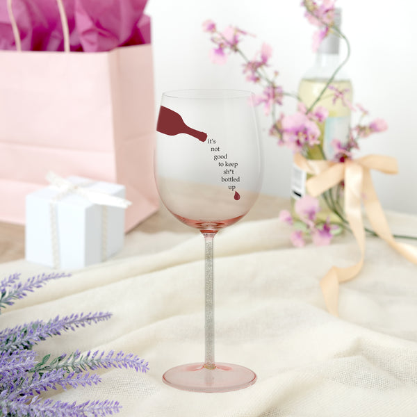 Pavilion Gift Company Bottled Up Gift Boxed 17 Oz Wine Glass