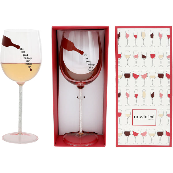pavilion gift company Bottled Up Gift Boxed 17 oz Wine Glass