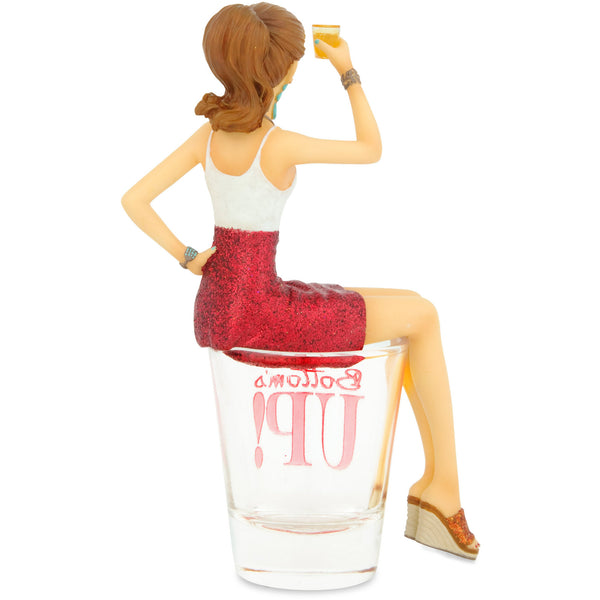 Pavilion Gift Company Bottoms Up 6" Girl In Shot Glass