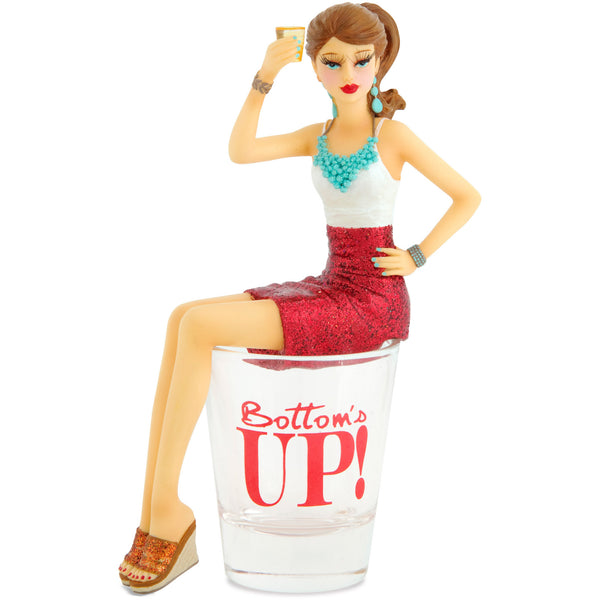 pavilion gift company Bottoms Up 6" Girl in Shot Glass