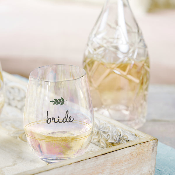Pavilion Gift Company Bride 18 Oz Stemless Wine Glass