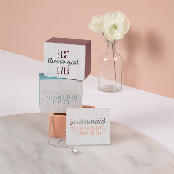 Pavilion Gift Company Bridesmaid 2.25" X 2" X 1.5" MDF Trinket Box