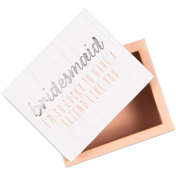 Pavilion Gift Company Bridesmaid 2.25" X 2" X 1.5" MDF Trinket Box