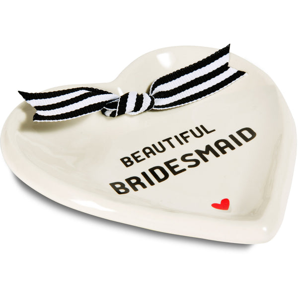 Pavilion Gift Company Bridesmaid 4.5" X 4.5" Heart-Shaped Keepsake Dish