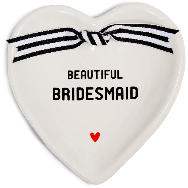 pavilion gift company Bridesmaid 4.5" x 4.5" Heart-Shaped Keepsake Dish