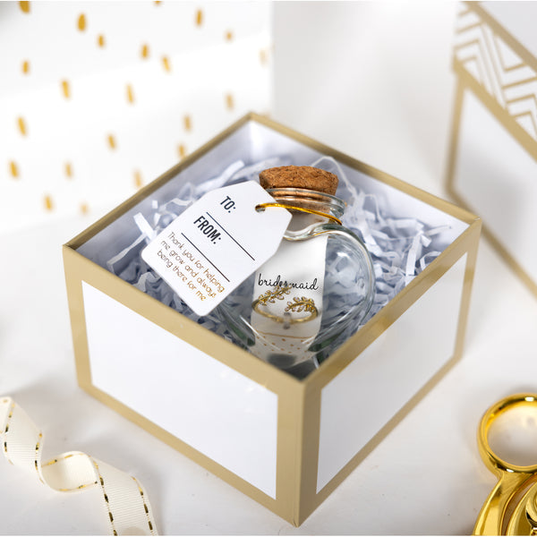 Pavilion Gift Company Bridesmaid White Zircon Leaf - Adjustable 14K Gold Plated Ring