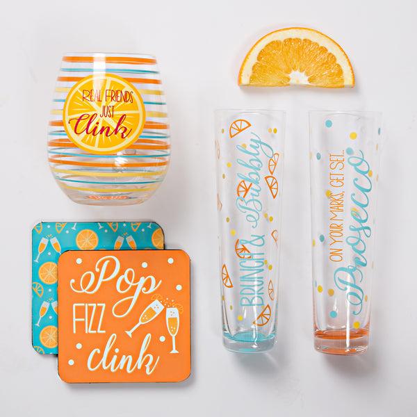 Pavilion Gift Company Brunch & Bubbly 8 Oz Stemless Champagne Flute