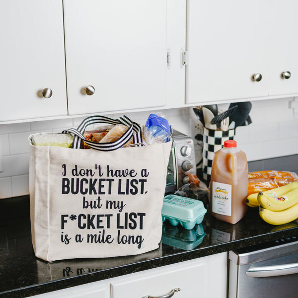 Pavilion Gift Company Bucket List 100% Cotton Twill Gift Bag