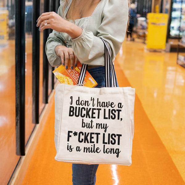 Pavilion Gift Company Bucket List 100% Cotton Twill Gift Bag