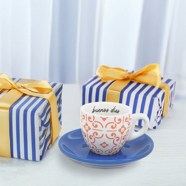 Pavilion Gift Company Buenos Días 2.5 Oz Espresso Cup And Saucer