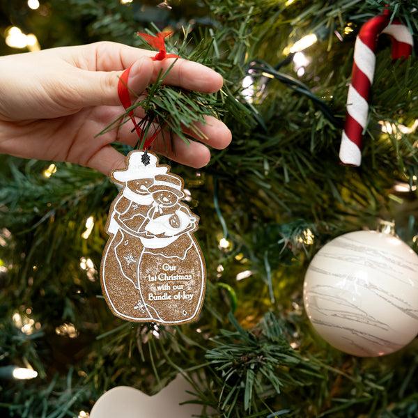 Pavilion Gift Company Bundle Of Joy 4" Snowcouple Ornament