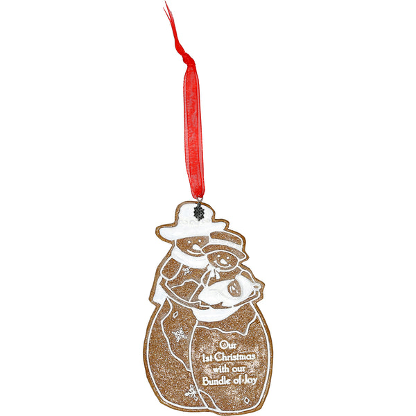 pavilion gift company Bundle of Joy 4" Snowcouple Ornament