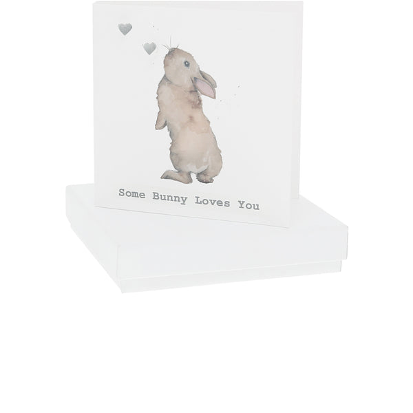 pavilion gift company Bunny Loves You 7mm Sterling Silver Heart Stud Earrings