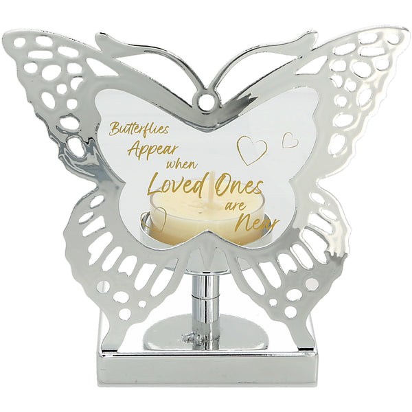 pavilion gift company Butterflies 4.25" Glass Butterfly Tea Light Holder