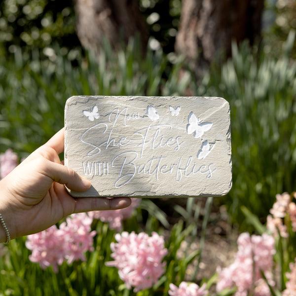 Pavilion Gift Company Butterflies 7" X 4.25" Garden Stone