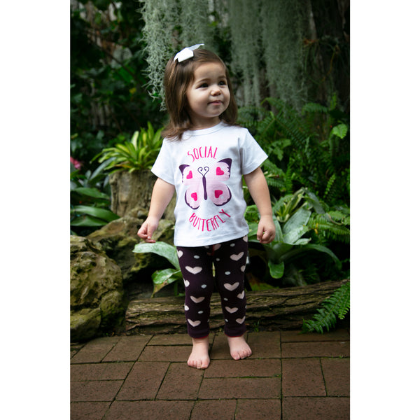 Pavilion Gift Company Butterfly Hearts 12-24 Months White T-Shirt
