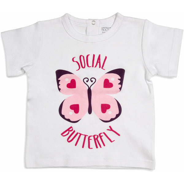 pavilion gift company Butterfly Hearts 12-24 Months White T-Shirt