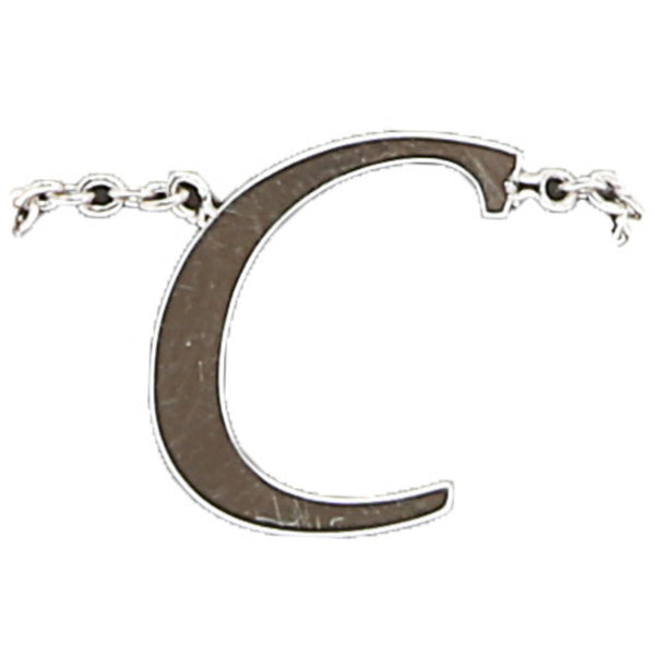 pavilion gift company C Adjustable Rhodium Plated Monogram Ring