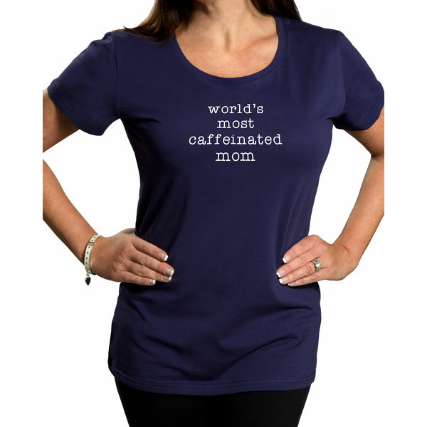 pavilion gift company Caffeinated Mom Small Navy Blue T-Shirt