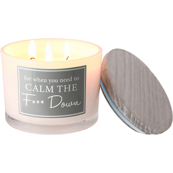 pavilion gift company Calm Down 11 oz - 100% Soy Wax Candle Scent: Fresh Cotton