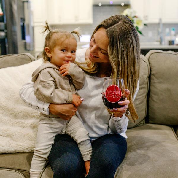 Pavilion Gift Company Calm Down 18 Oz Stemless Wine Glass