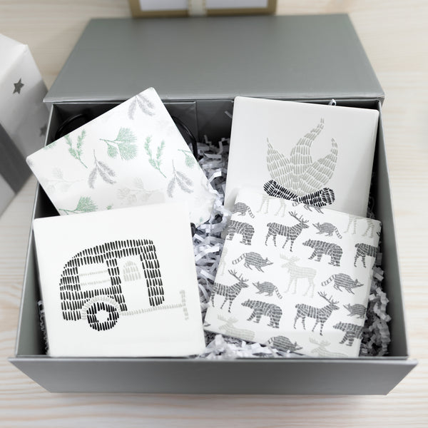 Pavilion Gift Company Camp 4" Ceramic Coasters (Set Of 4)