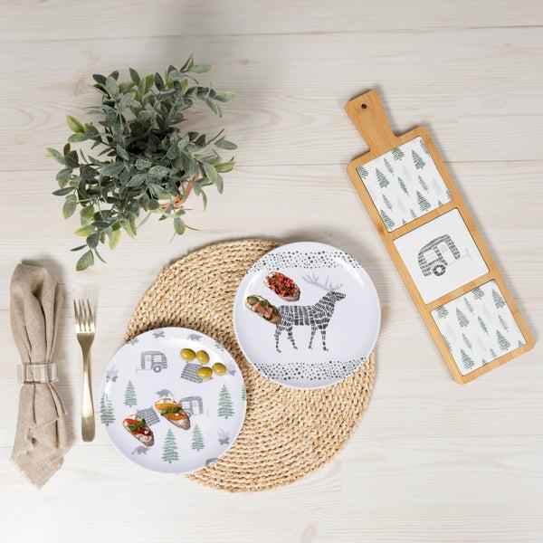 Pavilion Gift Company Camp 8" Melamine Appetizer Plates (Set Of 2)