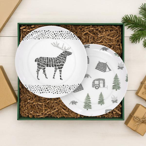 Pavilion Gift Company Camp 8" Melamine Appetizer Plates (Set Of 2)